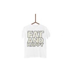 Koszulka Fat and Happy Męska. Białe koszulki męskie marki Failfake, s, bez wzorów, bez kołnierzyka. Za 130,00 zł.