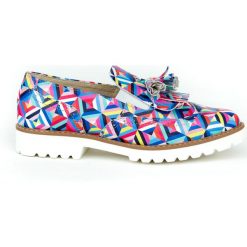 Półbuty - skóra naturalna - model 247 - kolor kalejdoskop. Półbuty damskie Zapato, bez wzorów, ze skóry, bez obcasa, bez zapięcia. W wyprzedaży za 173,40 zł.