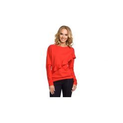 Bluzy Moe M331 Bluza z falbanką. Czerwone bluzy damskie marki Moe, s. Za 99,00 zł.