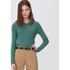 Prążkowany sweter - Turkusowy. Niebieskie swetry damskie Sinsay, s, bez wzorów, prążkowane, bez rękawów, bez kaptura. Za 39,99 zł.
