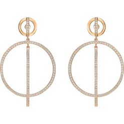 Pozłacane kolczyki z kryształami Swarovski. Żółte kolczyki damskie Swarovski, z kryształem, złote. W wyprzedaży za 299,95 zł.