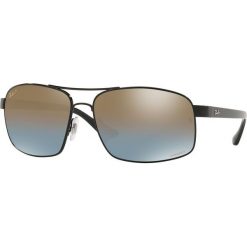 Ray-Ban - Okulary. Czarne okulary przeciwsłoneczne męskie marki Ray-Ban, z materiału, prostokątne. Za 849,90 zł.