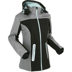Bomberki damskie: Kurtka softshell z odblaskowymi elementami bonprix czarno-szary melanż