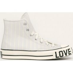 Converse - Trampki skórzane. Szare trampki i tenisówki damskie Converse, bez wzorów, ze skóry, na sznurówki. Za 479,90 zł.