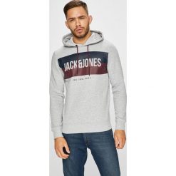Jack & Jones - Bluza. Szare bejsbolówki męskie Jack & Jones, l, z nadrukiem, z bawełny, z kapturem. W wyprzedaży za 119,90 zł.