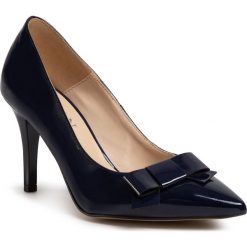 Szpilki SAGAN - 4090 Granatowy Lakier. Niebieskie półbuty damskie Sagan, bez wzorów, ze skóry, eleganckie, bez obcasa, na obcasie, bez zapięcia. Za 259,00 zł.