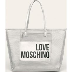 Love Moschino - Torebka. Szare torby damskie na zakupy Love Moschino, z nadrukiem, ze skóry ekologicznej, na ramię, duże, z nadrukiem, bez dodatków. W wyprzedaży za 399,90 zł.