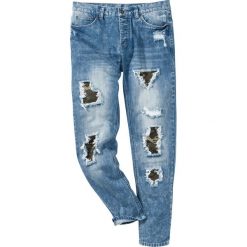 Jeansy męskie: Dżinsy Regular Fit Tapered bonprix niebieski „used”