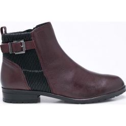 Caprice - Botki. Czarne buty zimowe damskie Caprice, z materiału, na obcasie. W wyprzedaży za 179,90 zł.