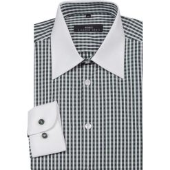 Koszula ARMANDO slim 13-10-23. Czarne koszule męskie Giacomo Conti, m, bez wzorów, z bawełny, eleganckie, bez kołnierzyka, bez rękawów. Za 229,00 zł.