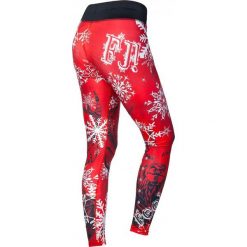 Spodnie damskie: Feelj Legginsy damskie termiczne Black Deer czerwono-białe r. S