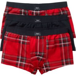 Bokserki (3 pary) bonprix czerwony + w kratę. Czarne bokserki męskie bonprix, bez wzorów. Za 22,47 zł.