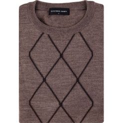 Sweter PIETRO SWER000327. Pomarańczowe swetry męskie m, w geometryczne wzory, z wełny. Za 229,00 zł.