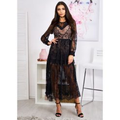 SUKIENKA CHANTAL KORONKA BLACK S (36). Czarne sukienki damskie LIGARI, s, w koronkowe wzory, z bawełny, bez kołnierzyka, bez rękawów. Za 229,00 zł.
