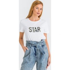 T-SHIRT PATRIZIA PEPE. Białe t-shirty damskie xs, z materiału. Za 589,00 zł.