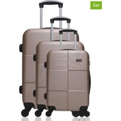 Walizki: Walizki (3 szt.) „Coronado” w kolorze różowozłotym