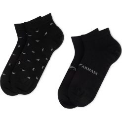Zestaw 2 par niskich skarpet męskich EMPORIO ARMANI - 302228 9A292 00020 r. 39/46 Nero. Czarne skarpetki męskie Emporio Armani, bez wzorów, z elastanu. Za 79,00 zł.