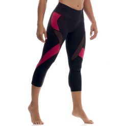 Legginsy sportowe w kolorze czarno-czerwonym. Czerwone legginsy sportowe damskie Liposlim, m, z tkaniny. W wyprzedaży za 119,95 zł.