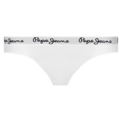 Figi klasyczne Pepe Jeans Dixie PLU10107. Białe figi damskie Pepe Jeans, m, bez wzorów, z elastanu. W wyprzedaży za 49,00 zł.