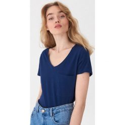 T-shirt z kieszenią - Granatowy. Niebieskie t-shirty damskie House, s, bez wzorów, bez kołnierzyka. Za 35,99 zł.