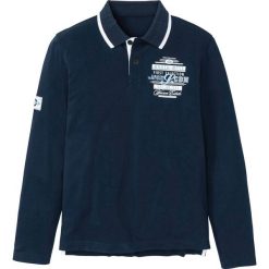 Shirt polo z długim rękawem i nadrukiem bonprix ciemnoniebieski. Niebieskie koszulki męskie bonprix, s, z nadrukiem, sportowe, polo, z długim rękawem, długie. Za 59,99 zł.