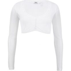 Shirt koronkowy w ludowym stylu, długi rękaw bonprix biały. Białe koszulki damskie bonprix, bez wzorów, z koronki, bez kołnierzyka, z długim rękawem. Za 54,99 zł.