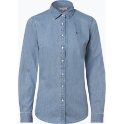 Tommy Hilfiger - Damska koszula jeansowa, niebieski. Niebieskie koszule jeansowe damskie TOMMY HILFIGER, eleganckie, z koszulowym kołnierzykiem. Za 399,95 zł.