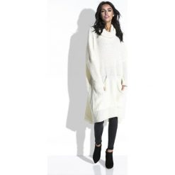 Sweter F445. Tuniki damskie Fobya, uniwersalny, bez wzorów, z długim rękawem, długie, bez kaptura. Za 180,50 zł.