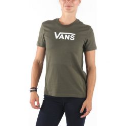 Vans Koszulka Zielony. Zielone koszulki damskie Vans, s, z nadrukiem, z bawełny, bez kołnierzyka, z krótkim rękawem. Za 119,95 zł.