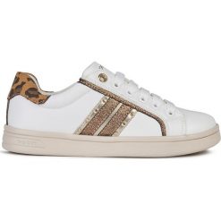 Geox - Buty. Białe buty sportowe damskie Geox, bez wzorów, ze skóry, sportowe. W wyprzedaży za 219,90 zł.