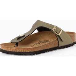 Birkenstock - Sandały damskie z dodatkiem skóry – Gizeh BS, złoty. Żółte sandały damskie Birkenstock, bez wzorów, ze skóry, bez obcasa, bez zapięcia. Za 299,95 zł.
