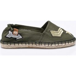 Tamaris - Espadryle. Zielone espadryle damskie marki Tamaris, z aplikacjami, z gumy, na płaskiej podeszwie. W wyprzedaży za 139,90 zł.
