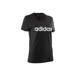 Koszulka krótki rękaw Gym & Pilates damska. Czarne koszulki damskie Adidas, xl, bez wzorów, z bawełny, bez kołnierzyka, z krótkim rękawem. Za 79,99 zł.