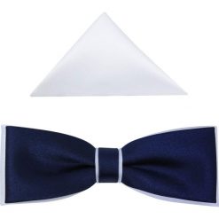 Elegancka granatowo-biała muszka męska slim B53. Niebieskie muszki męskie Modini Moda Męska, na co dzień, bez wzorów, z tkaniny, eleganckie. W wyprzedaży za 45,00 zł.