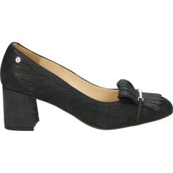 Czółenka - 592-923-S BLU. Czarne buty ślubne damskie Venezia, ze skóry. Za 199,00 zł.
