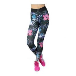 Spodnie dresowe damskie: GymHero Spodnie damskie Leggins New-Jungle zielono-niebieskie r. L