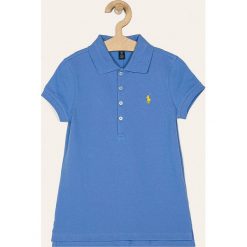 Polo Ralph Lauren - Polo dziecięce 134-176 cm. Niebieskie bluzki dziewczęce Polo Ralph Lauren, bez wzorów, z elastanu, polo, z krótkim rękawem, krótkie, bez kaptura. Za 219,90 zł.