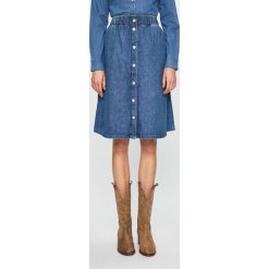 Levi's - Spódnica. Niebieskie spódniczki damskie Levi's®, na co dzień, s, bez wzorów, z bawełny, casualowe, z podwyższonym stanem, midi, rozkloszowane. W wyprzedaży za 149,90 zł.