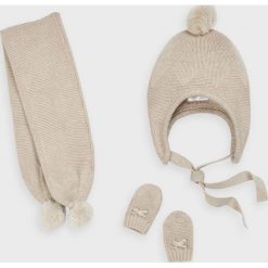 Mayoral Newborn - Czapka, szalik i rękawiczki dziecięce. Czerwone szaliki i rękawiczki niemowlęce Mayoral Newborn, bez wzorów, z bawełny. Za 101,90 zł.