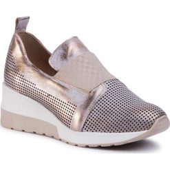 Sneakersy EKSBUT - 2B-5931-N74/0LL-1G Złoto/Biały. Żółte półbuty damskie Eksbut, ze skóry. W wyprzedaży za 259,00 zł.