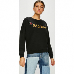 Silvian Heach - Bluza. Czarne bluzy damskie z nadrukiem marki Silvian Heach, s, z bawełny, bez kaptura. W wyprzedaży za 169,90 zł.