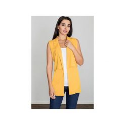 Kamizelka560 Żółty. Żółte kamizelki damskie FIGL, xl, bez wzorów, długie, bez kaptura. Za 139,00 zł.