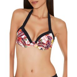 Biustonosz bikini "Summer Lounge" z kolorowym wzorem. Pomarańczowe stroje kąpielowe dwuczęściowe damskie Aubade Beachwear & Dessous, w kolorowe wzory. W wyprzedaży za 216,95 zł.