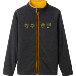 Bluza rozpinana z polaru bonprix antracytowy melanż. Szare bluzy chłopięce bonprix, z aplikacjami, z polaru, bez rękawów, bez kaptura. Za 37,99 zł.