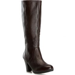Buty damskie. Kozaki damskie Wittchen, na zimę, ze skóry, eleganckie, bez obcasa, bez zapięcia. W wyprzedaży za 299,90 zł.