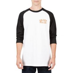 Volcom Koszulka Męska Ewakuacyjnego 3/4 Dwukolorowa T-a4321703 Wht (Rozmiar M). Białe koszulki męskie marki Volcom, m, bez wzorów, bez kołnierzyka, bez rękawów. W wyprzedaży za 46,00 zł.