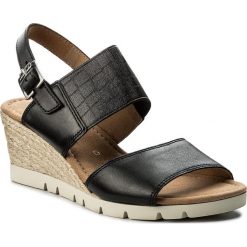 Espadryle GABOR - 62.843.57 Schwarz (Jute). Czarne espadryle damskie Gabor, bez wzorów, ze skóry, bez obcasa, na obcasie. Za 429,00 zł.