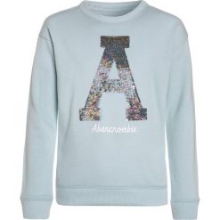 Abercrombie & Fitch FLIP SEQUIN CREW Bluza turquoise. Niebieskie bluzy chłopięce marki Abercrombie & Fitch, z bawełny. Za 189,00 zł.
