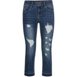 Dżinsy SKINNY, dł. 3/4 bonprix niebieski "stone”. Niebieskie jeansy damskie bonprix. Za 109,99 zł.