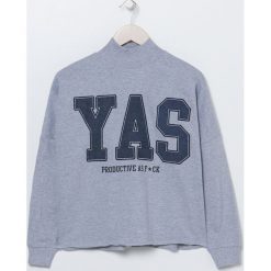 Bluza ze stójką - Jasny szary. Szare bluzy damskie Sinsay, s, bez wzorów, bez rękawów, bez kaptura. Za 29,99 zł.